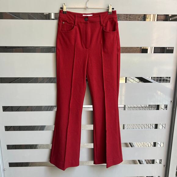 Reiss Maroon Red Flared Suit Trousers Size US 2 - Picture 2 of 7